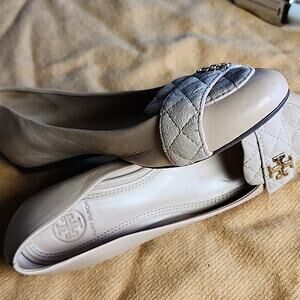 Tory Burch Peach Quilted Loafers